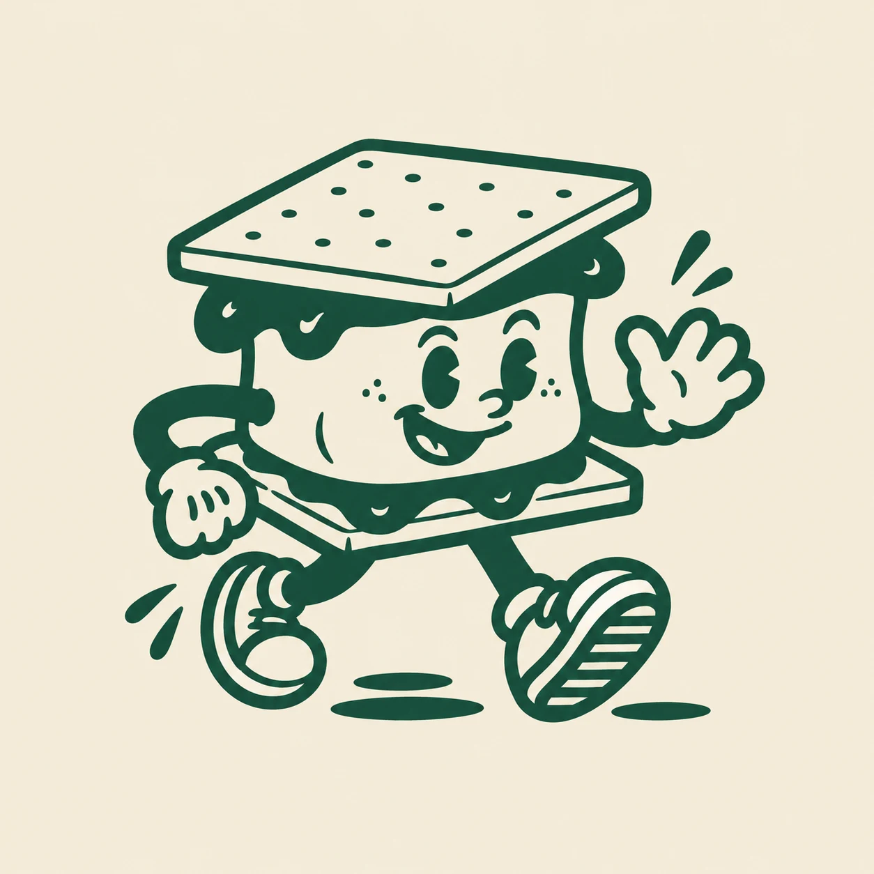 The club’s waving s’more mascot
